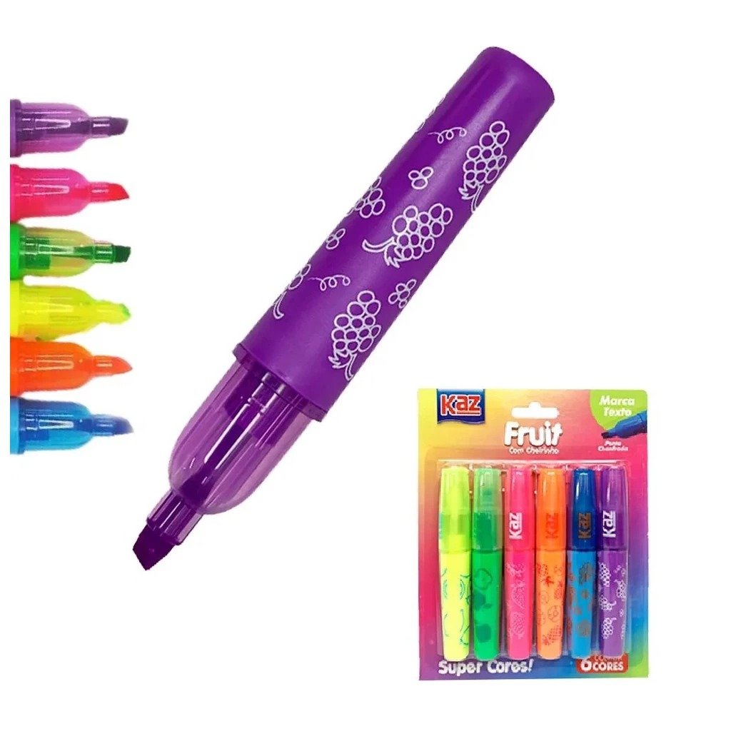MARCA TEXTO 6C FRUIT C/CHEIRO